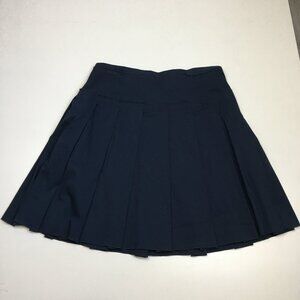 BCBGMAXAZRIA Dark Blue Pleated Lined A Line Skirt